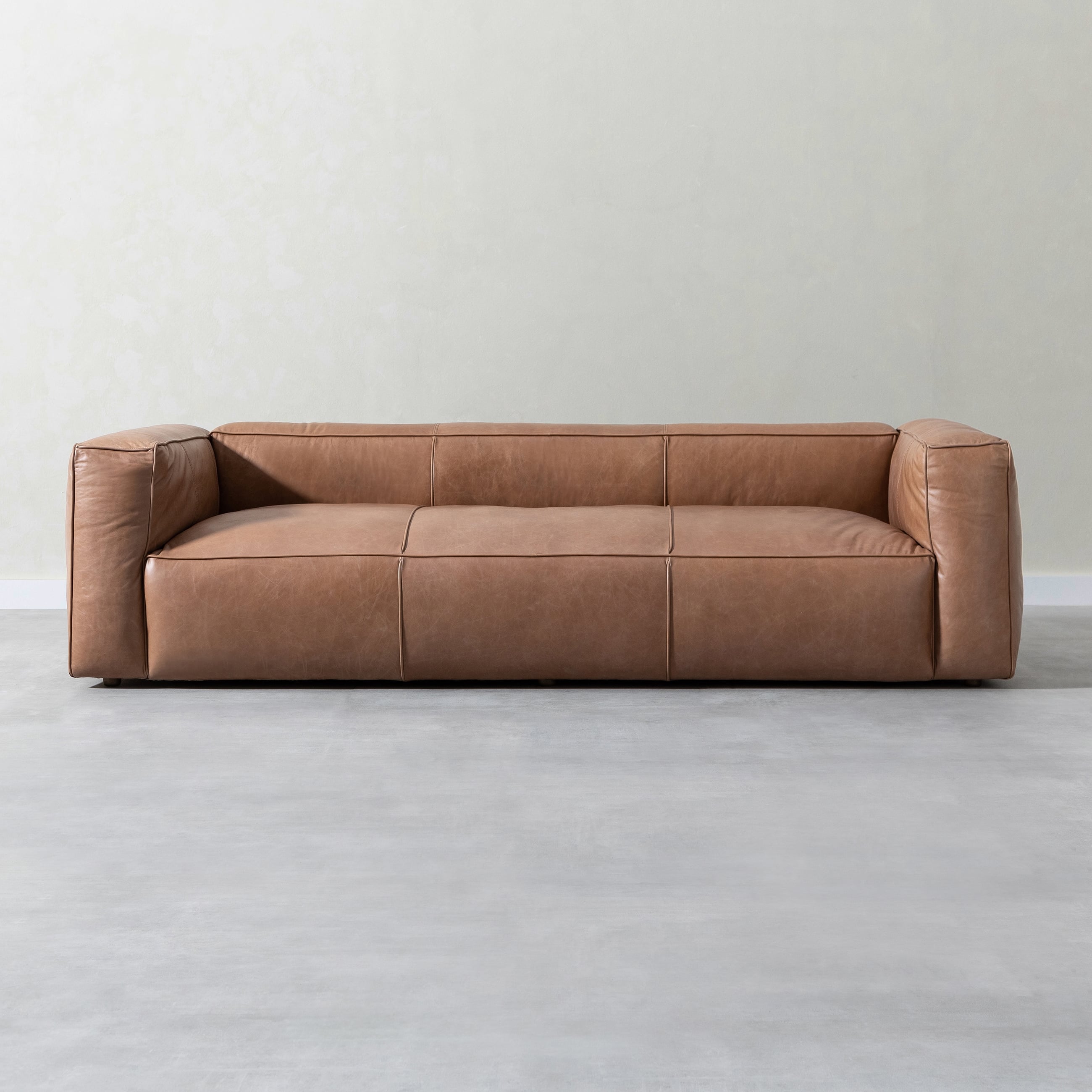 TRIBECA ÜÇLÜ DERİ KOLTUK NATURAL WASHED CAMEL