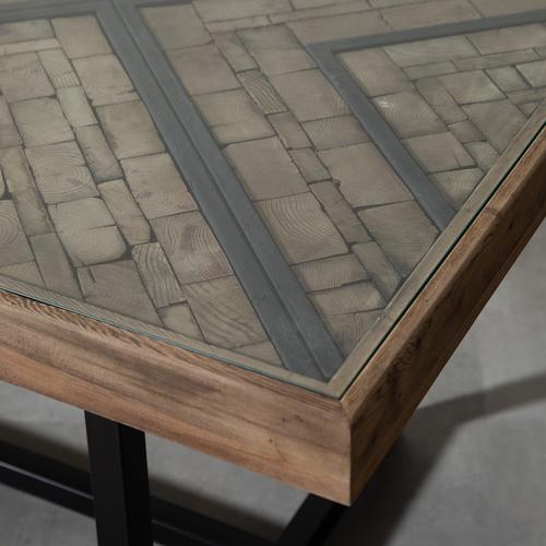  VERTICAL CAM TABLALI MASİF AHŞAP YEMEK MASASI ÇAM