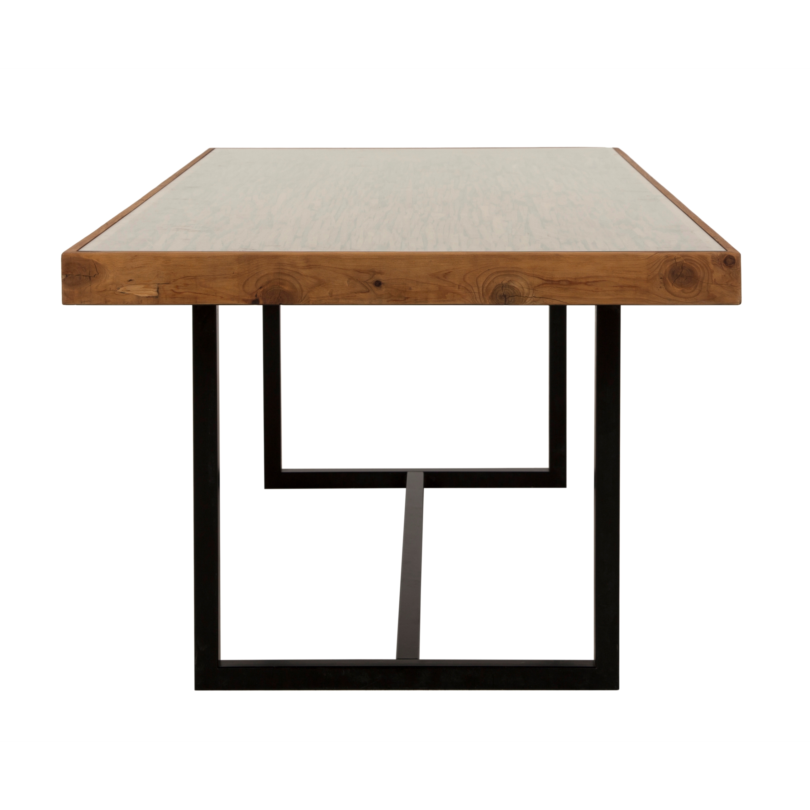 LAGUNA CAM TABLALI MASİF AHŞAP YEMEK MASASI