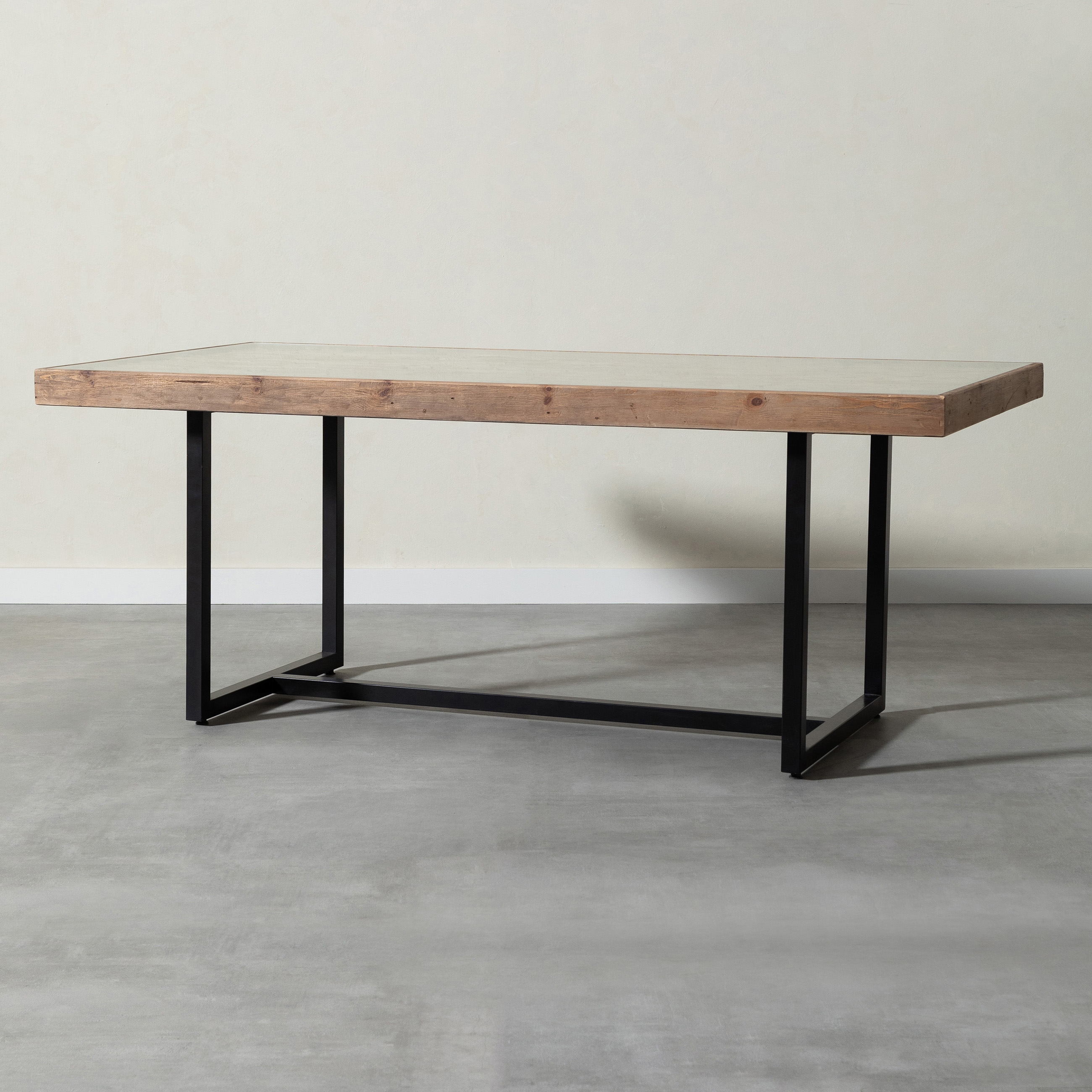 LAGUNA CAM TABLALI MASİF AHŞAP YEMEK MASASI