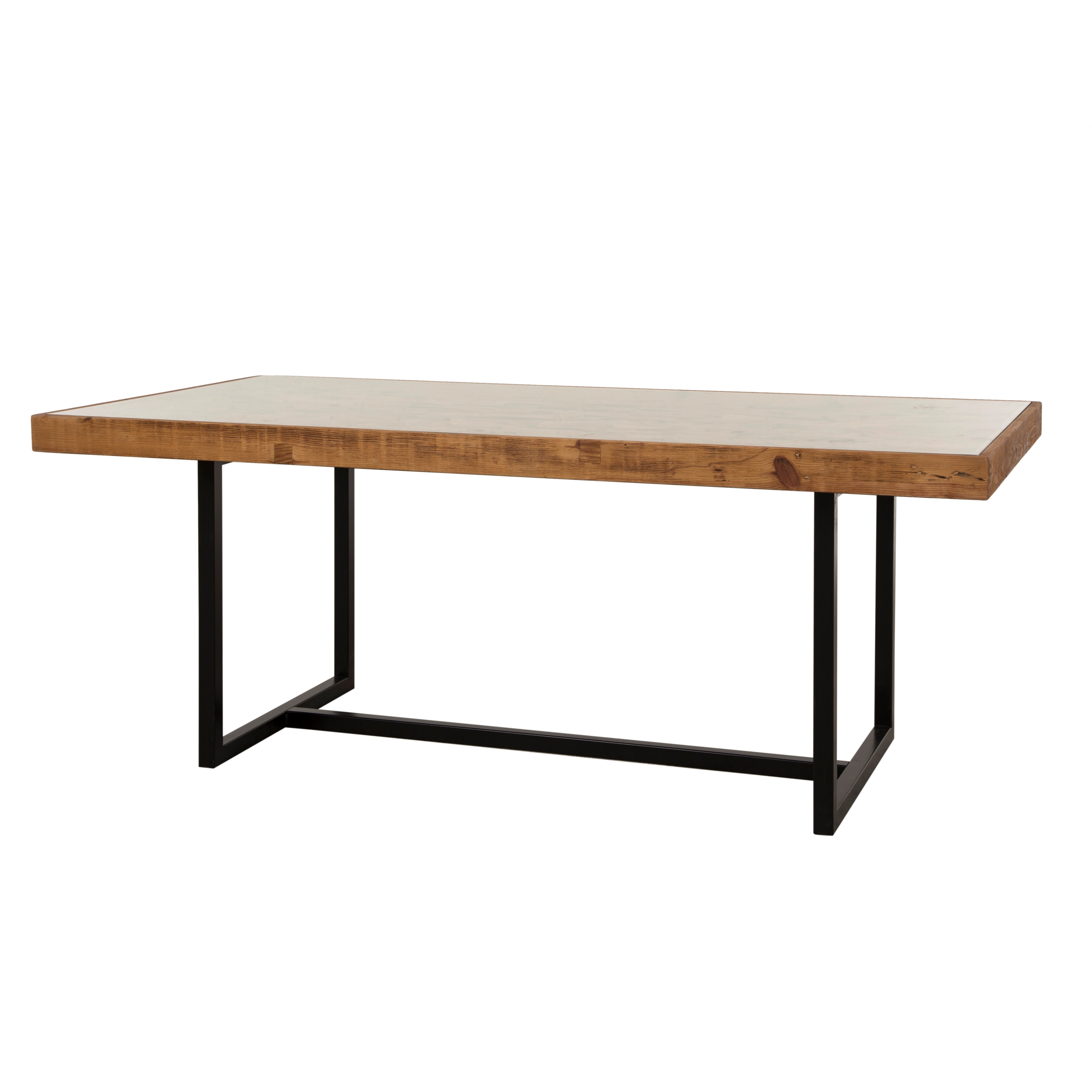 LAGUNA CAM TABLALI MASİF AHŞAP YEMEK MASASI