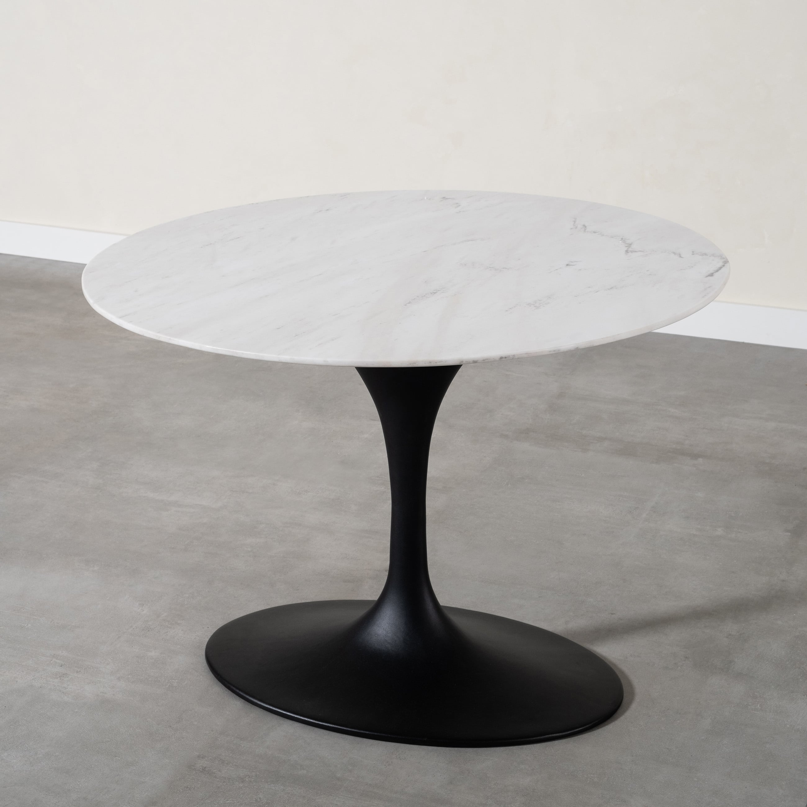 ARYA YUVARLAK MERMER YEMEK MASASI BEYAZ 100x100