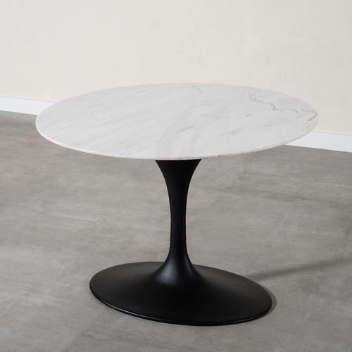  ARYA YUVARLAK MERMER YEMEK MASASI BEYAZ 100x100