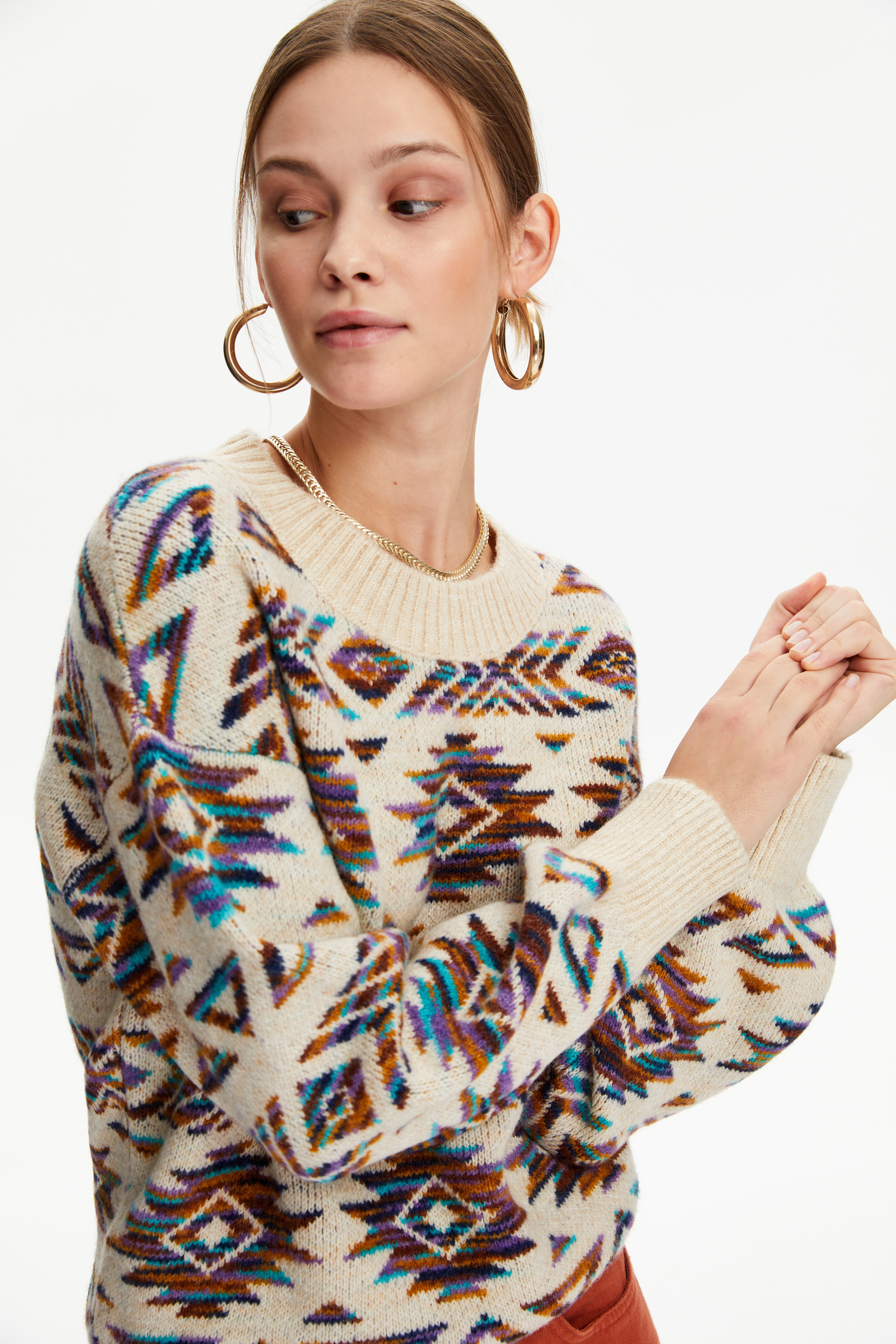 JAKARLI BİSİKLET YAKA TRİKO KAZAK