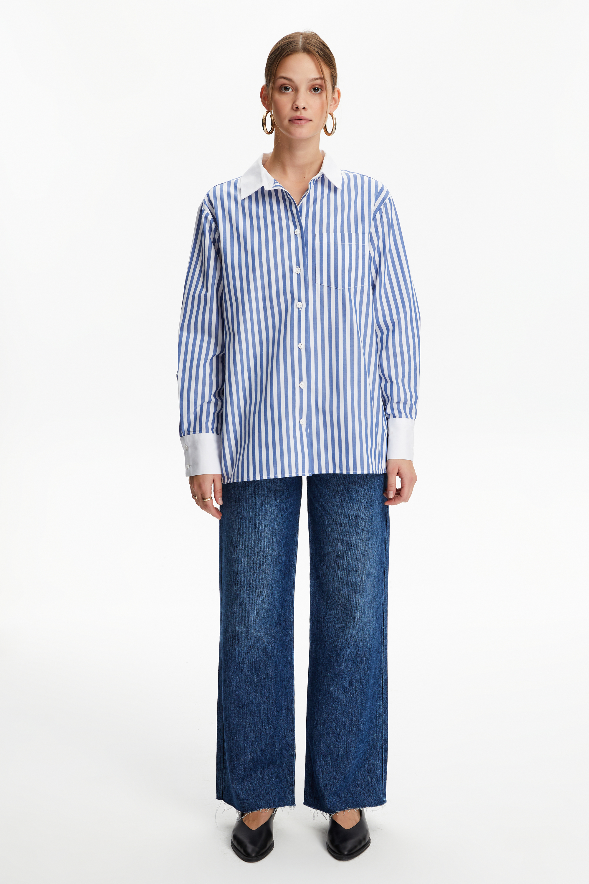 RAHAT KESİM ÇİZGİLİ GÖMLEK