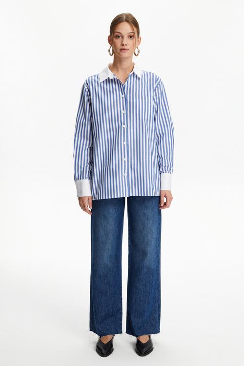  RAHAT KESİM ÇİZGİLİ GÖMLEK