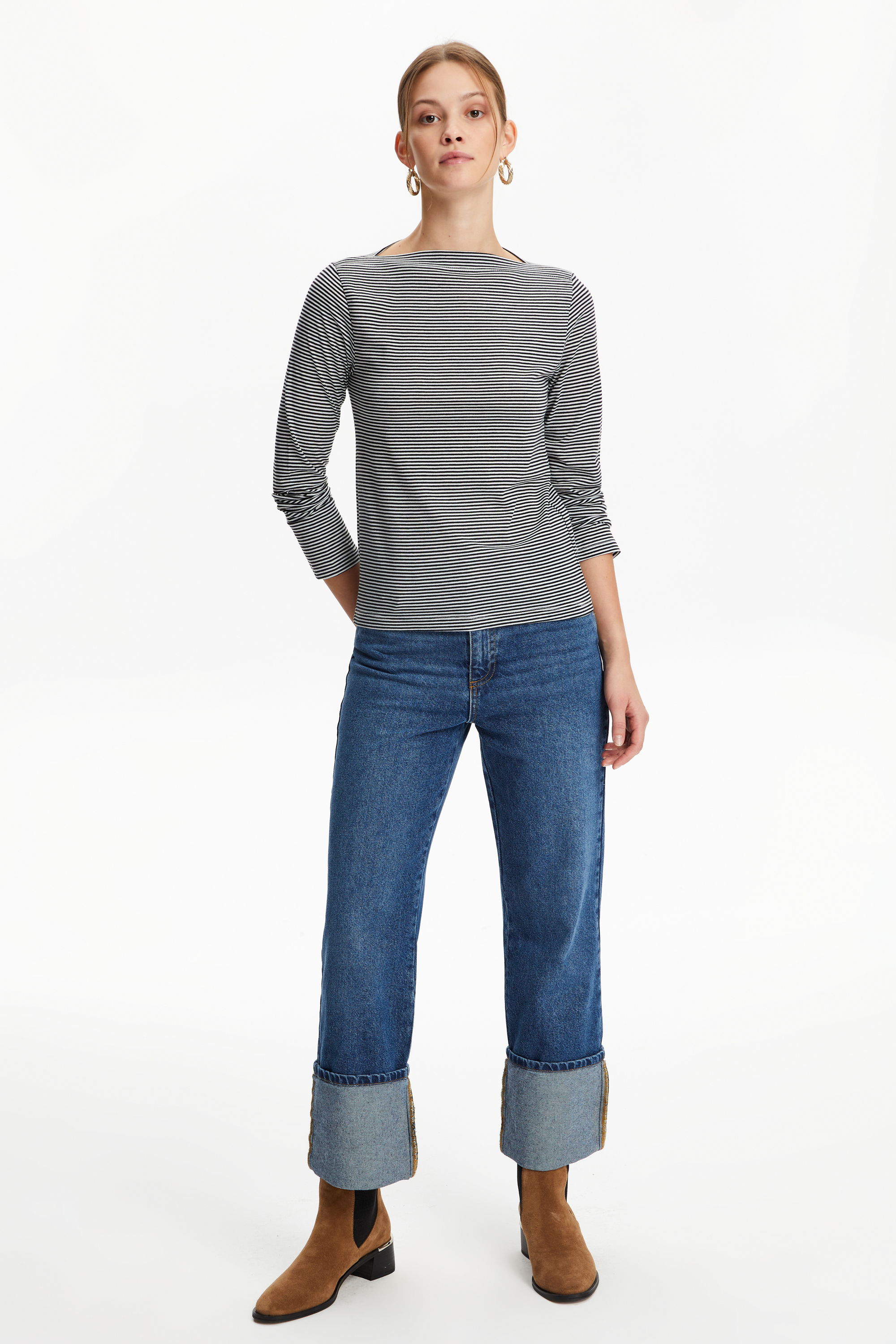 ÇİZGİLİ UZUN KOLLU T-SHIRT