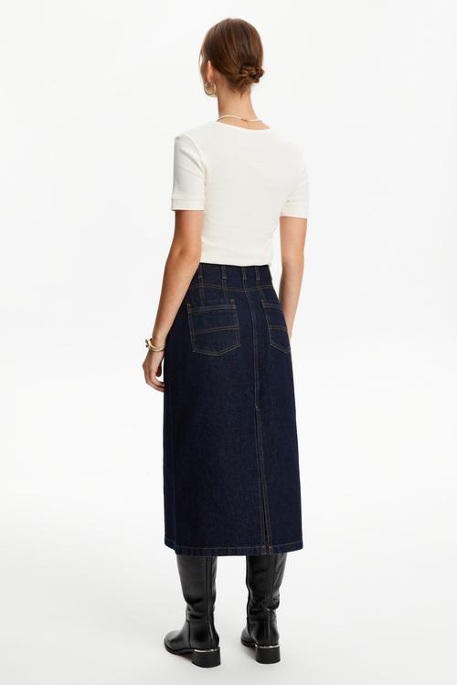  YIRTMAÇLI MİDİ JEAN ETEK