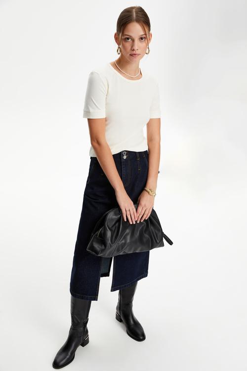  YIRTMAÇLI MİDİ JEAN ETEK