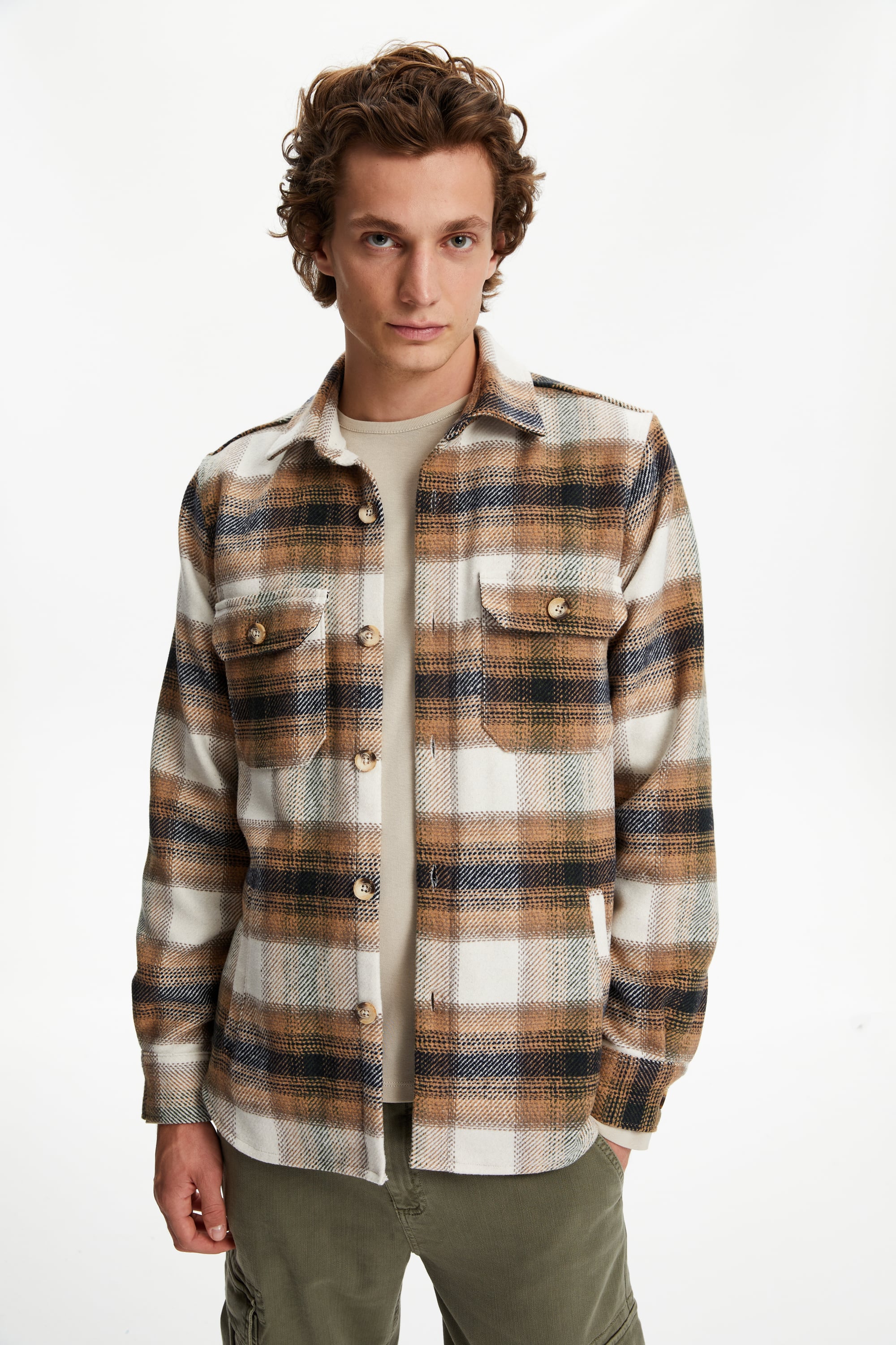 YÜN KARIŞIMLI EKOSELİ CEKET GÖMLEK