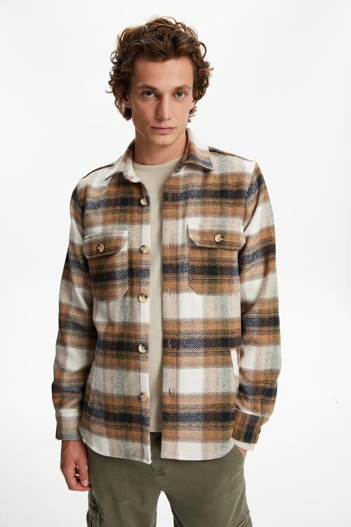 YÜN KARIŞIMLI EKOSELİ CEKET GÖMLEK