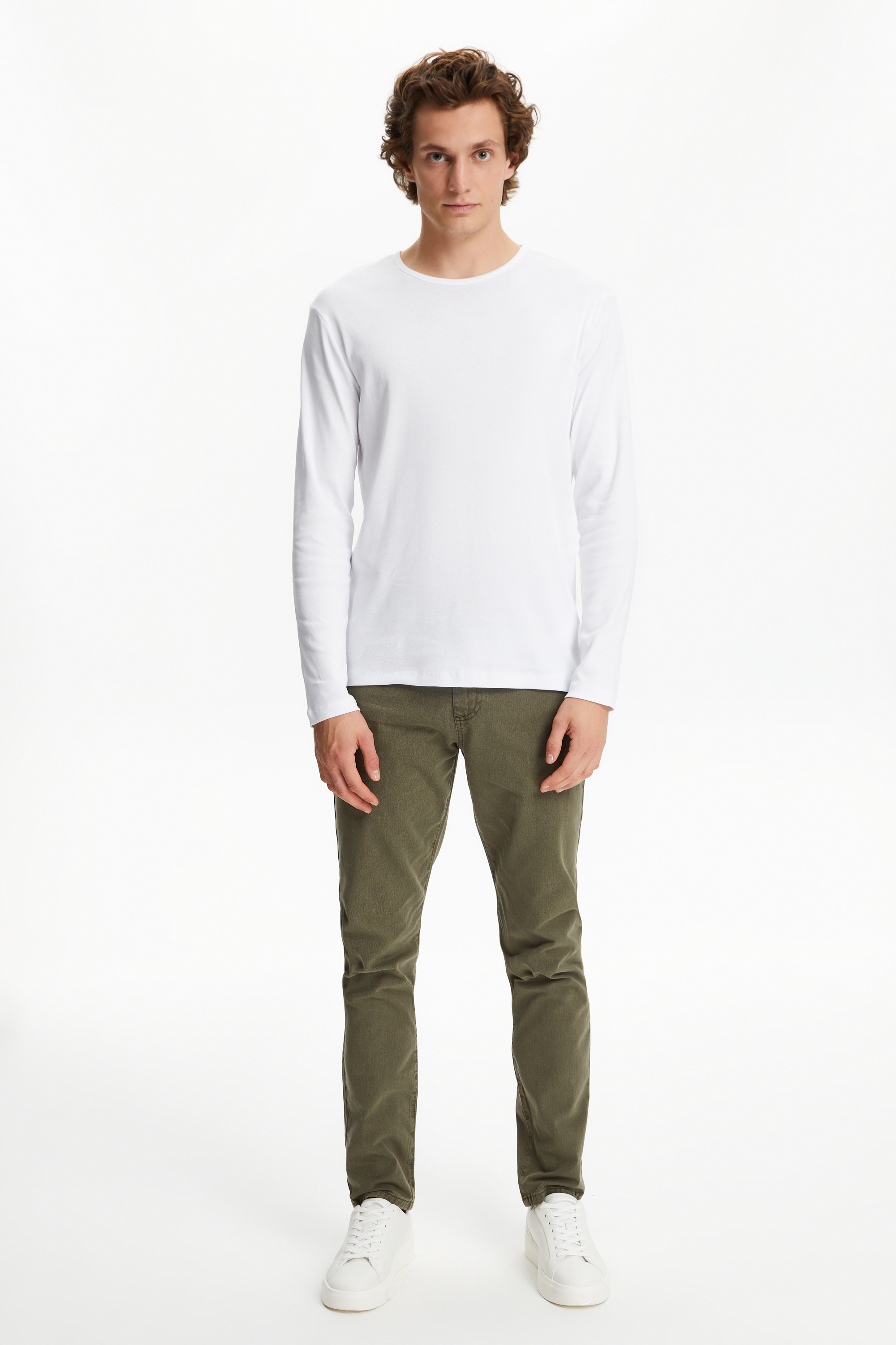 BİSİKLET YAKA UZUN KOLLU T-SHIRT