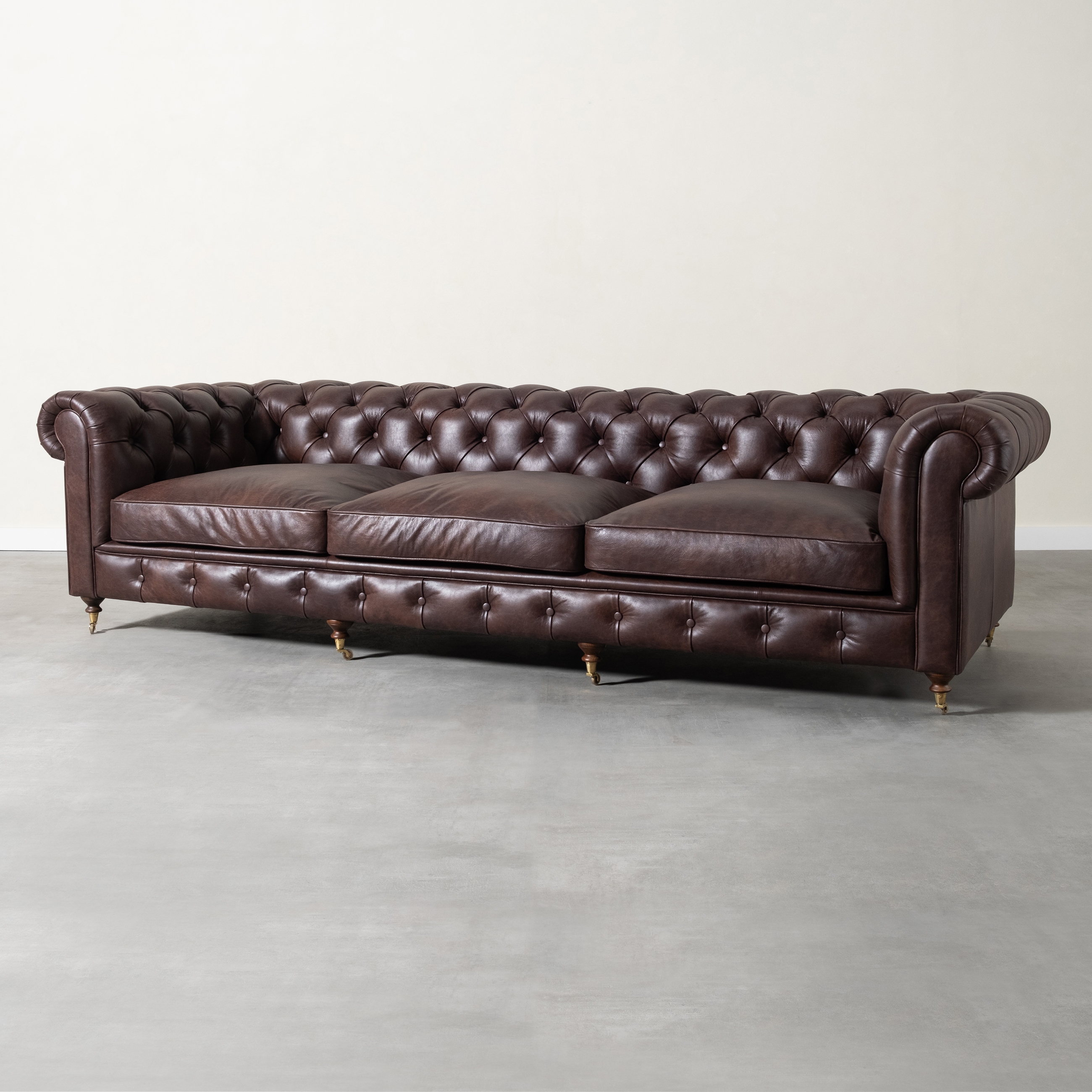 CHESTER KIZIL KAHVE DÖRTLÜ DERİ KOLTUK