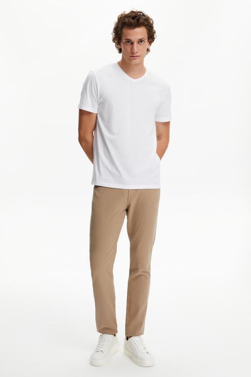  V YAKA KISA KOLLU T-SHIRT