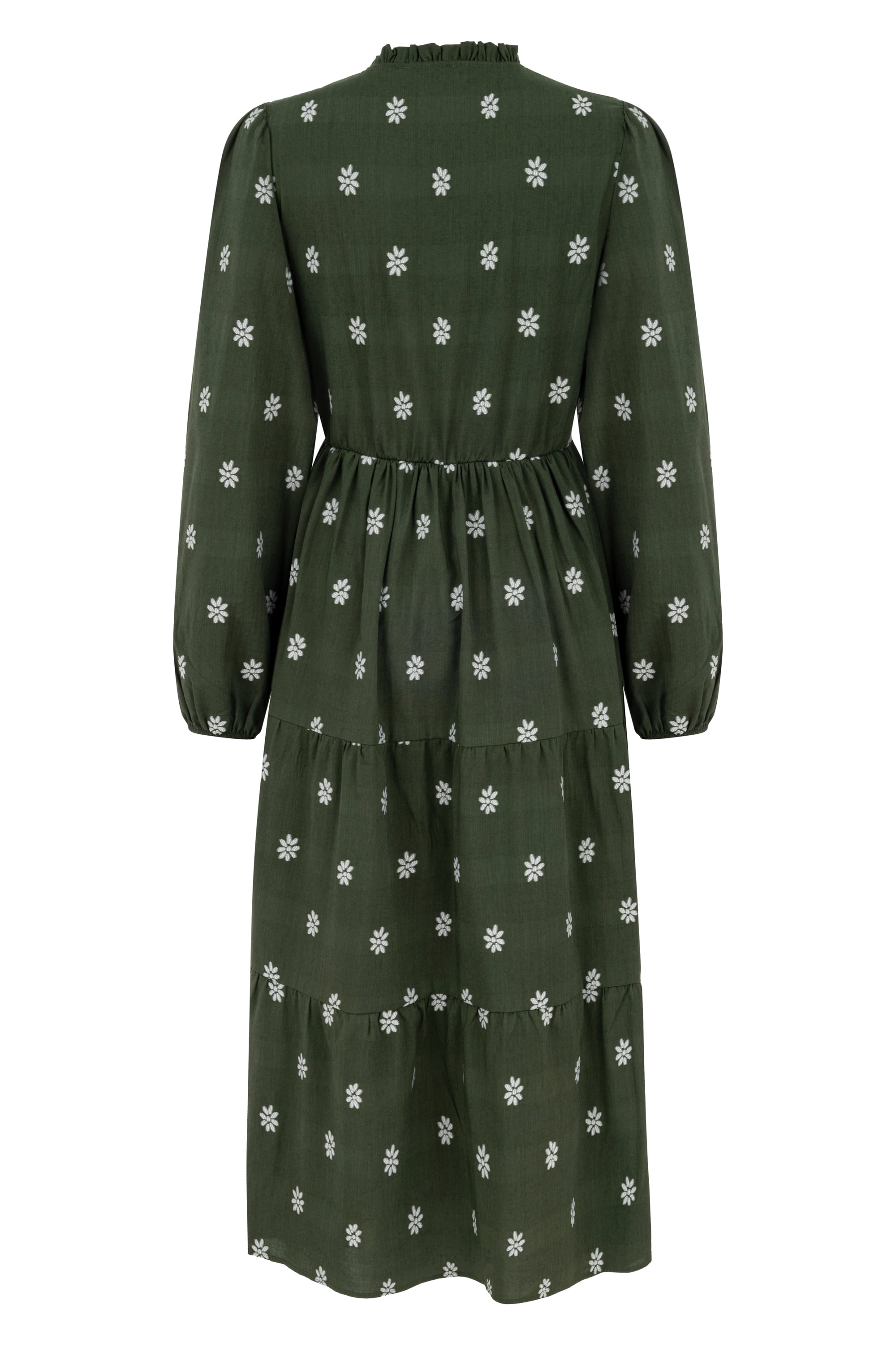 ÇİÇEK NAKIŞLI A FORM MİDİ ELBİSE