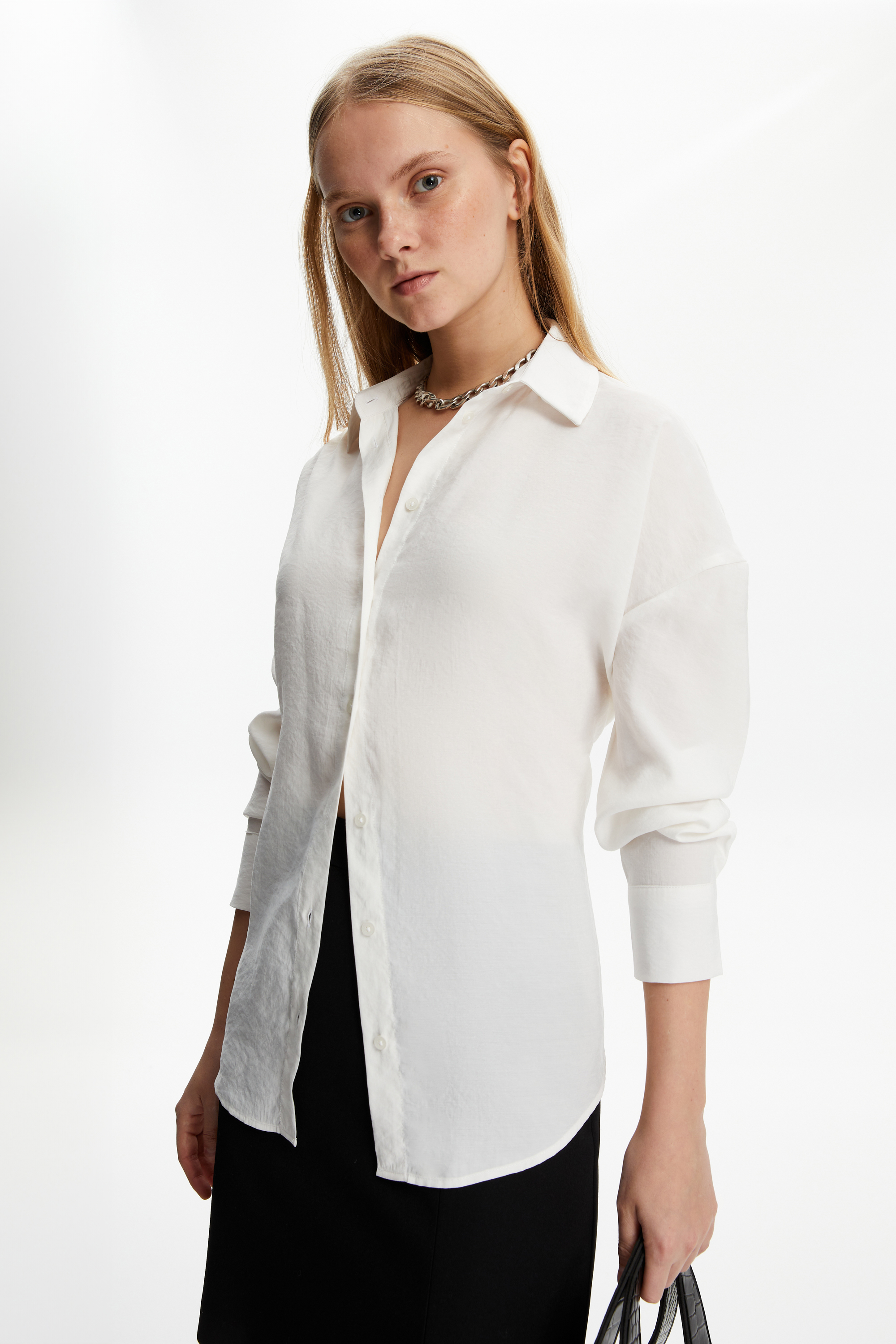 MODAL KARIŞIMLI OVERSIZE GÖMLEK