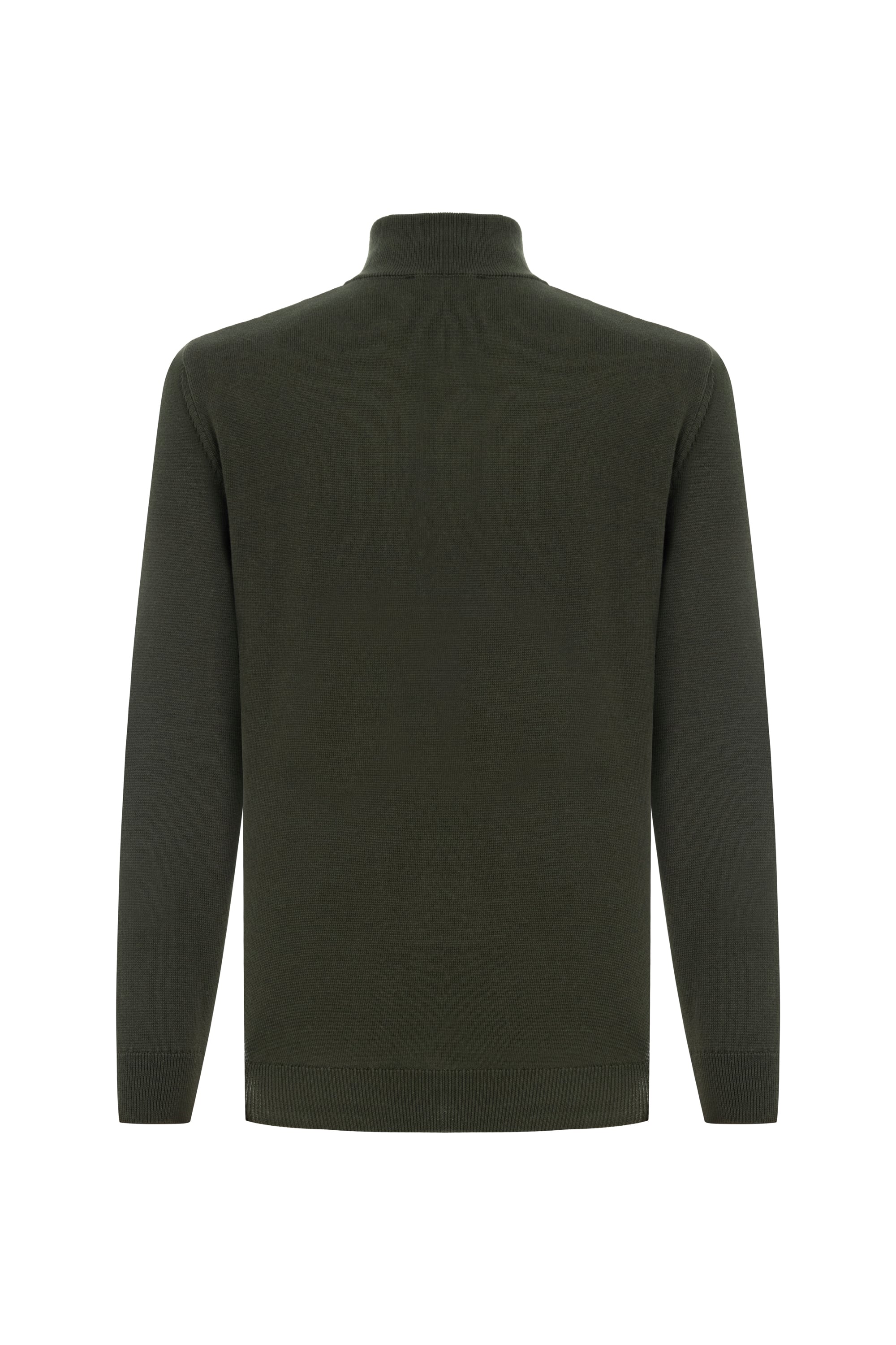 DİK YAKA YARIM FERMUARLI KAZAK