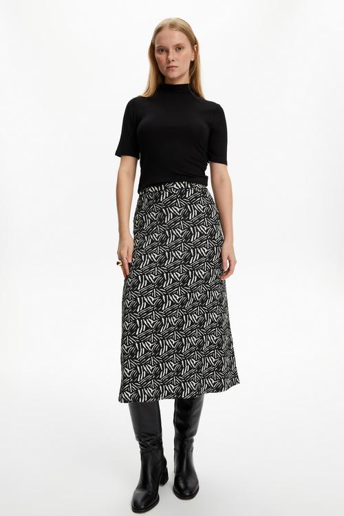  DESENLİ A FORM MİDİ ETEK