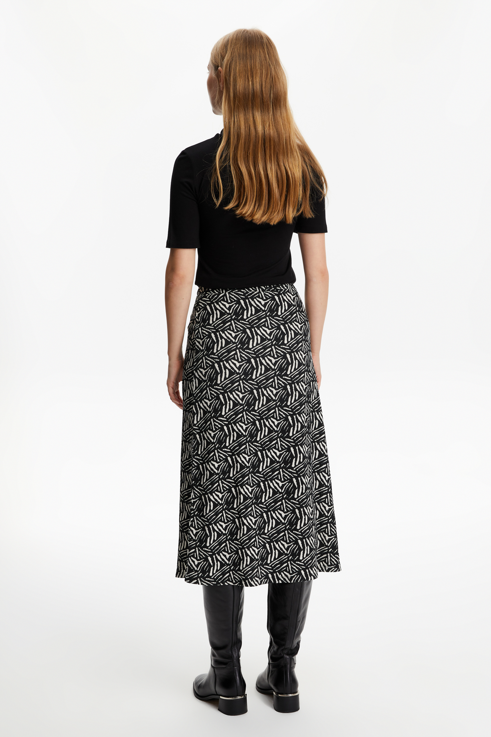 DESENLİ A FORM MİDİ ETEK