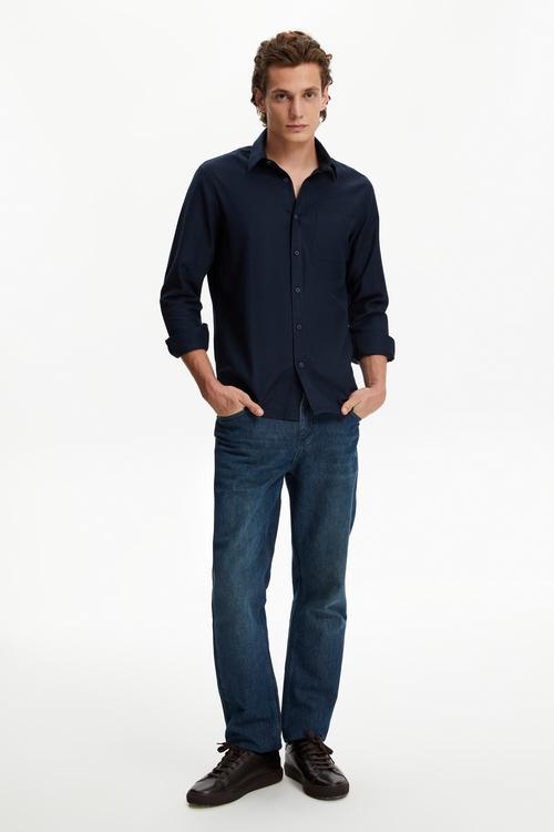  VİSKOZ KARIŞIMLI REGULAR FIT GÖMLEK