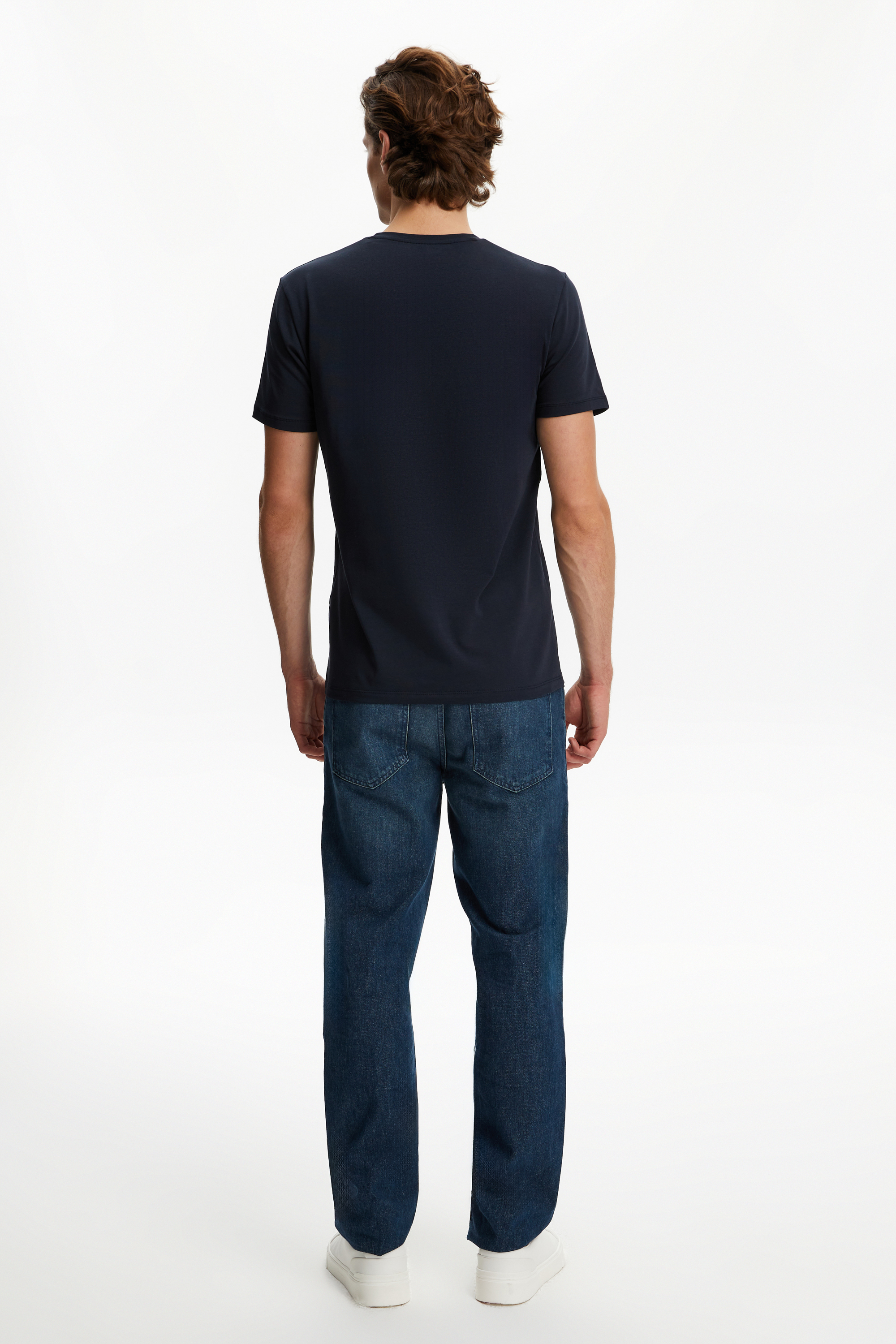 ÇAPA DETAYLI KISA KOLLU T-SHIRT