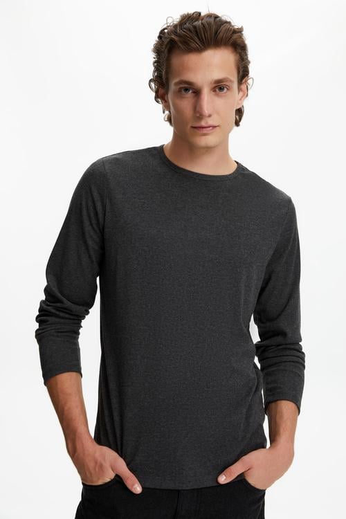  BİSİKLET YAKA UZUN KOLLU T-SHIRT