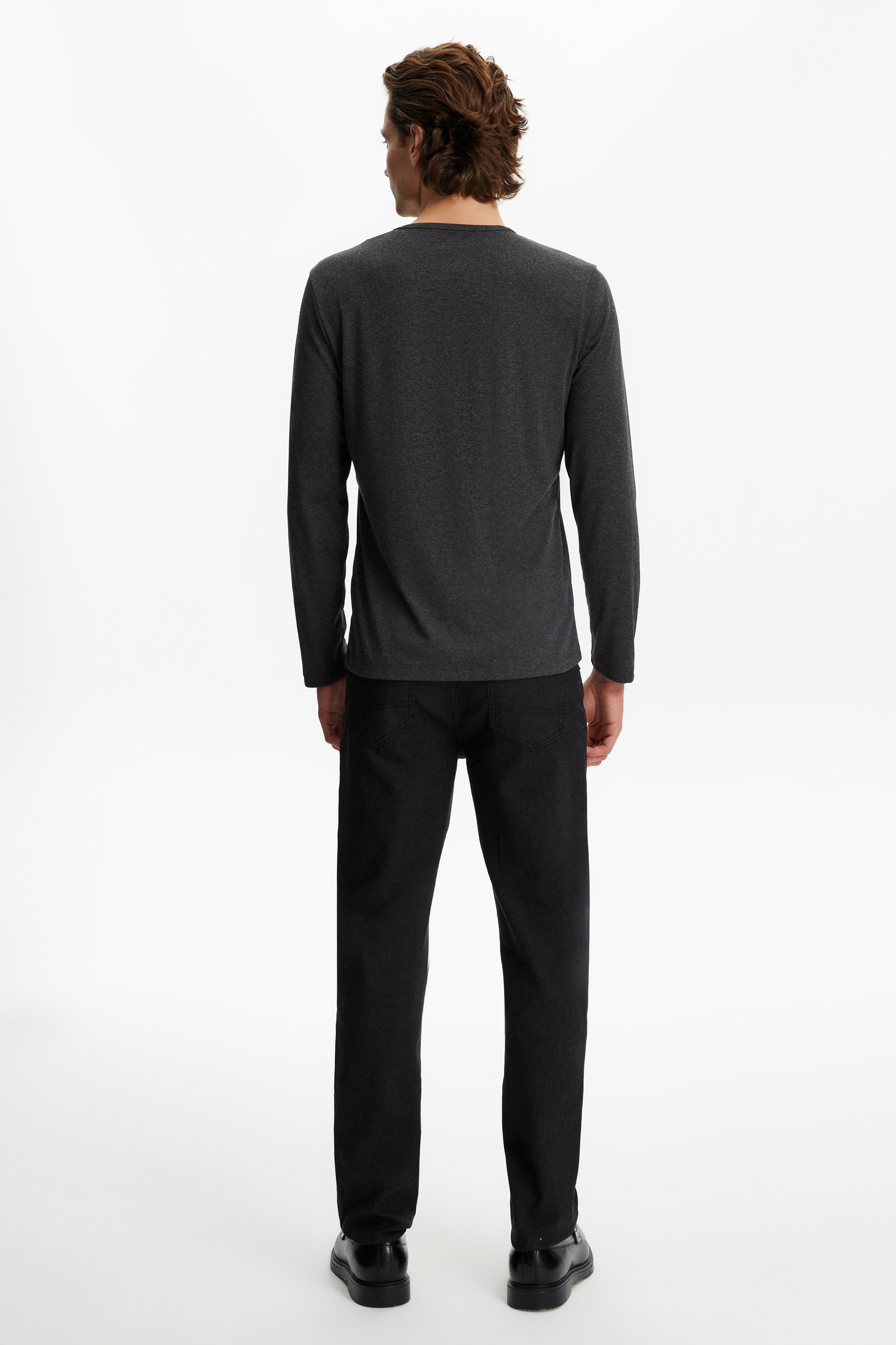 BİSİKLET YAKA UZUN KOLLU T-SHIRT