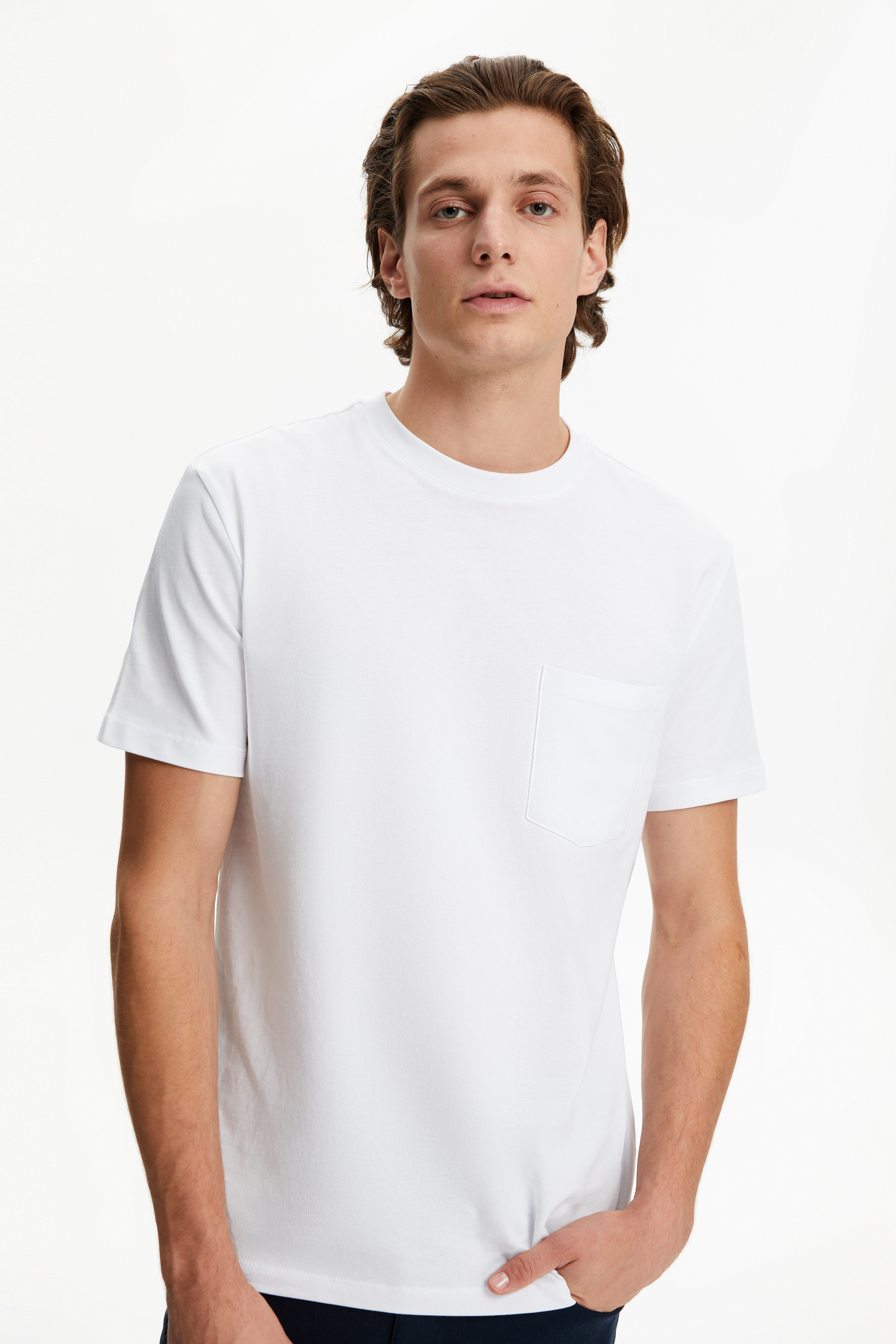 BİSİKLET YAKA KISA KOLLU T-SHIRT