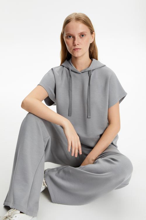  MODAL KARIŞIMLI KISA KOLLU SWEATSHIRT