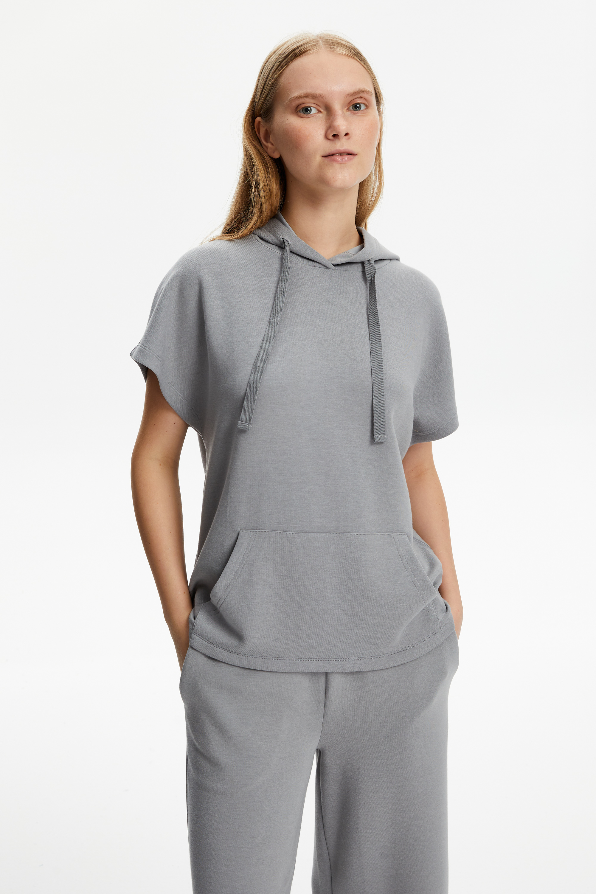 MODAL KARIŞIMLI KISA KOLLU SWEATSHIRT