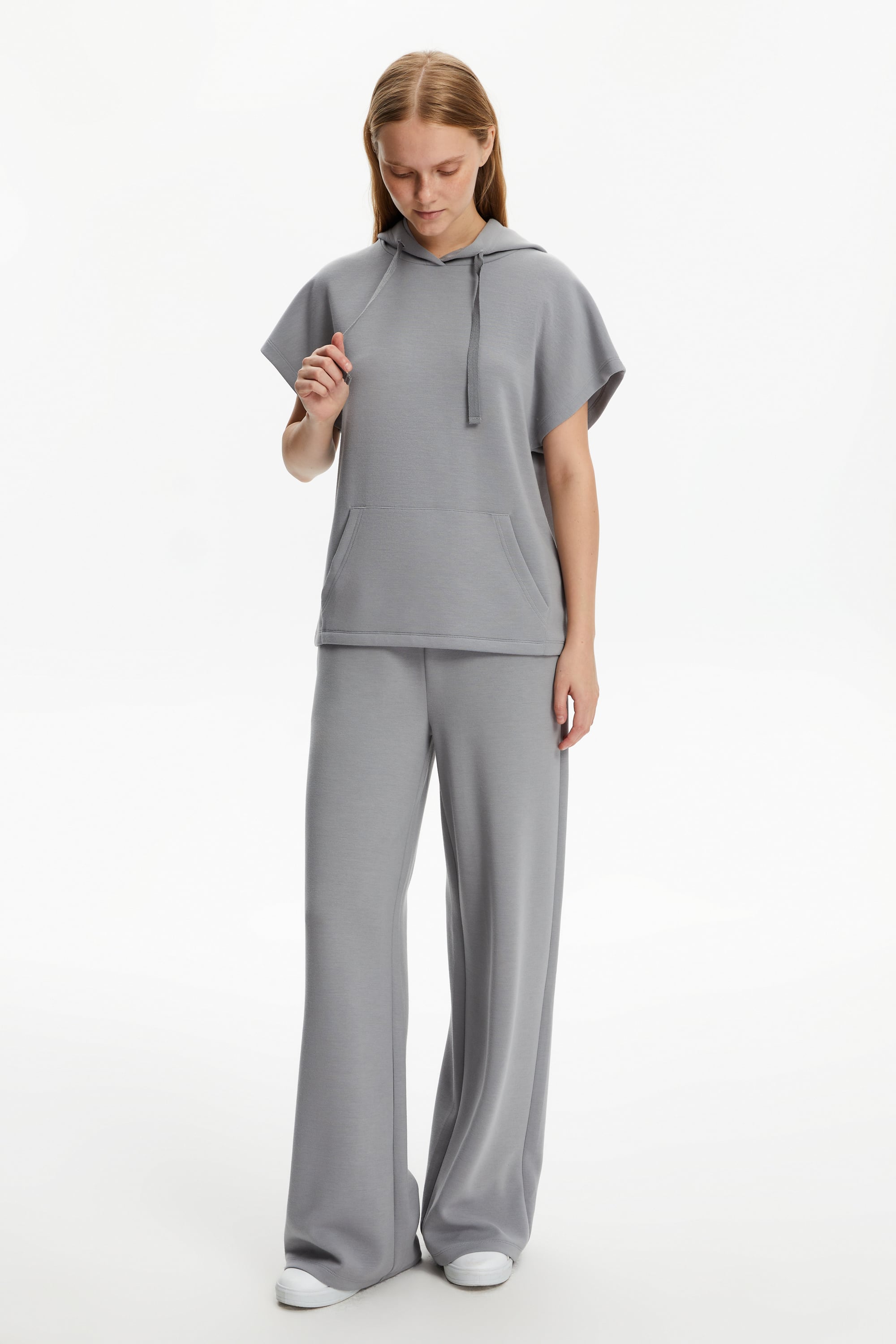 MODAL KARIŞIMLI KISA KOLLU SWEATSHIRT