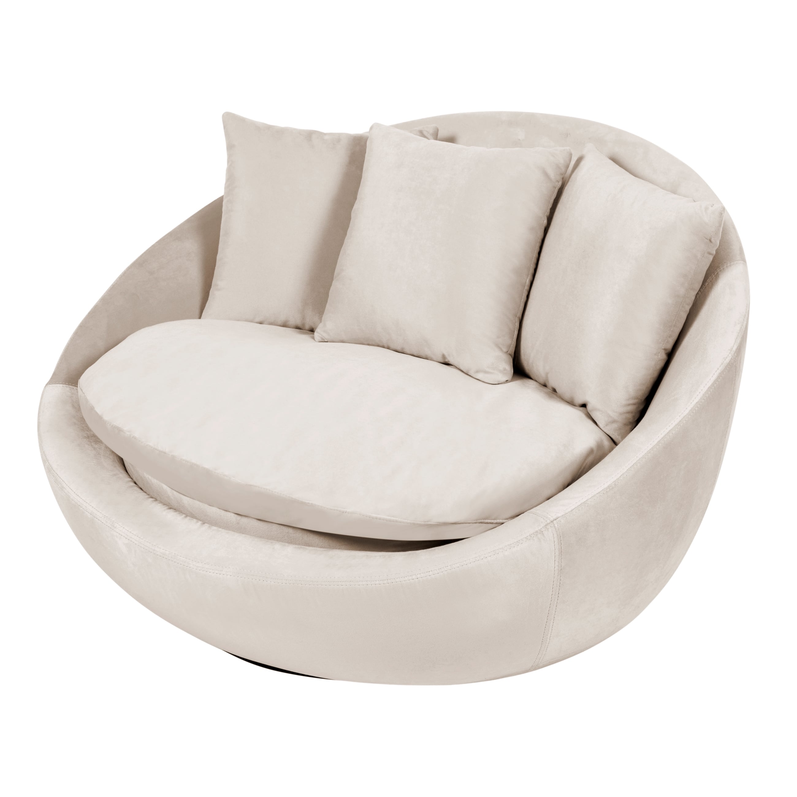 LOVELY AÇIK GRİ KADİFE DÖNER KOLTUK