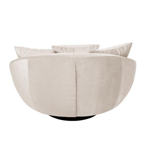  LOVELY AÇIK GRİ KADİFE DÖNER KOLTUK