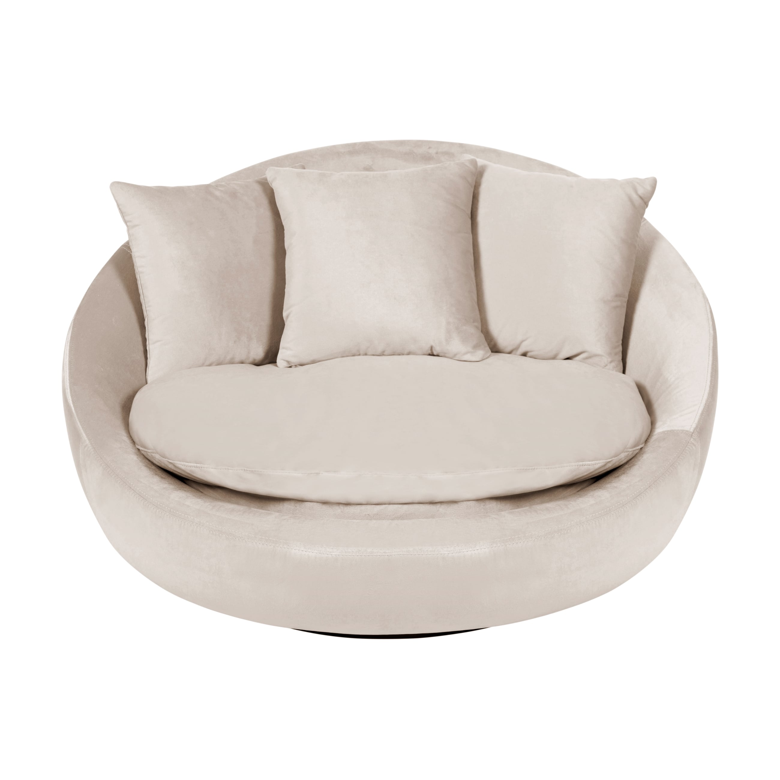 LOVELY AÇIK GRİ KADİFE DÖNER KOLTUK