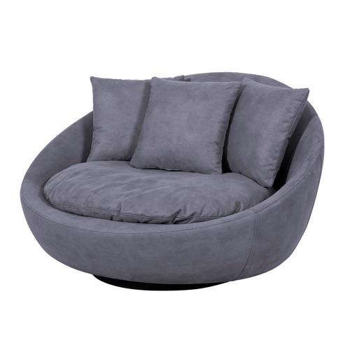  LOVELY MAVİ NUBUK DÖNER KOLTUK