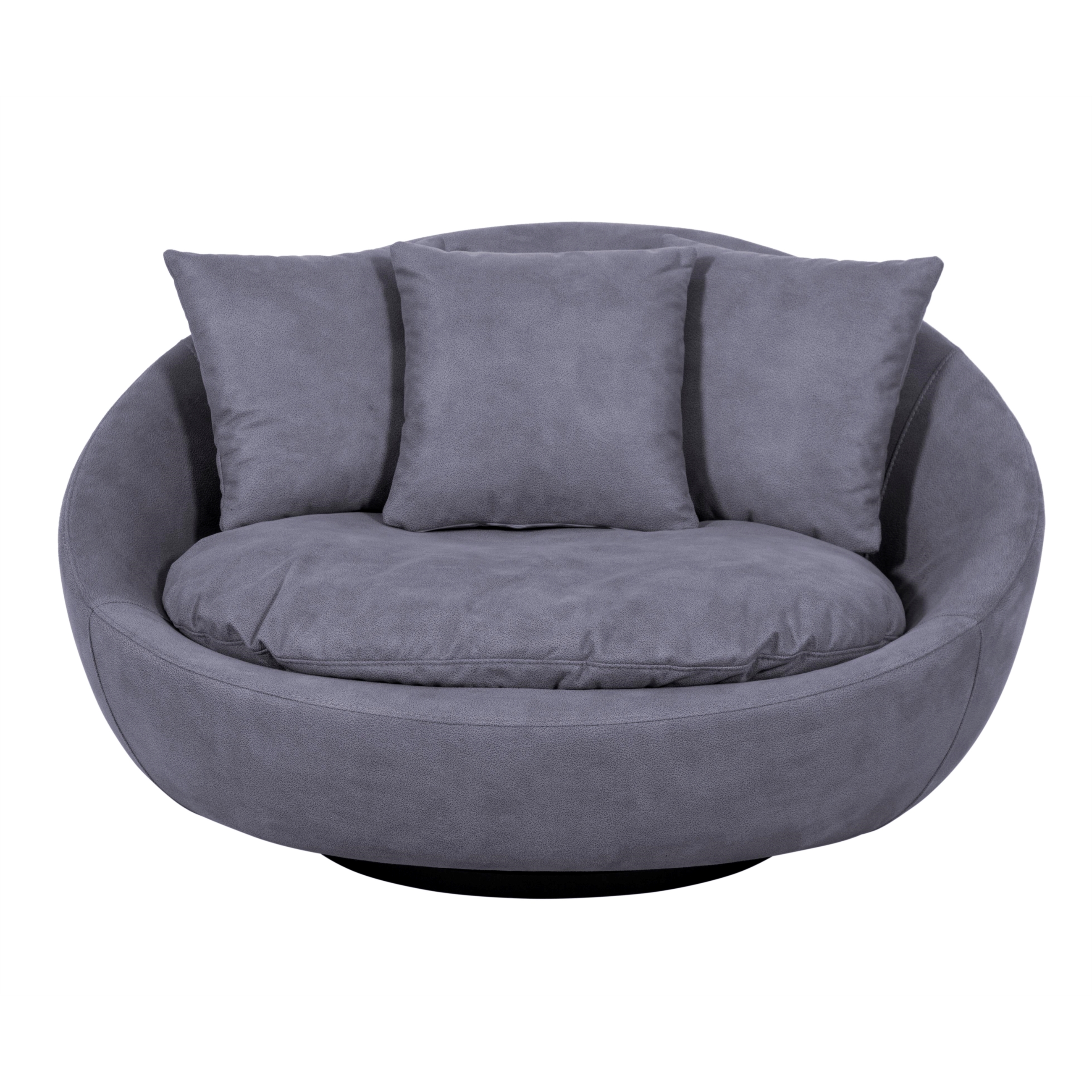 LOVELY MAVİ NUBUK DÖNER KOLTUK