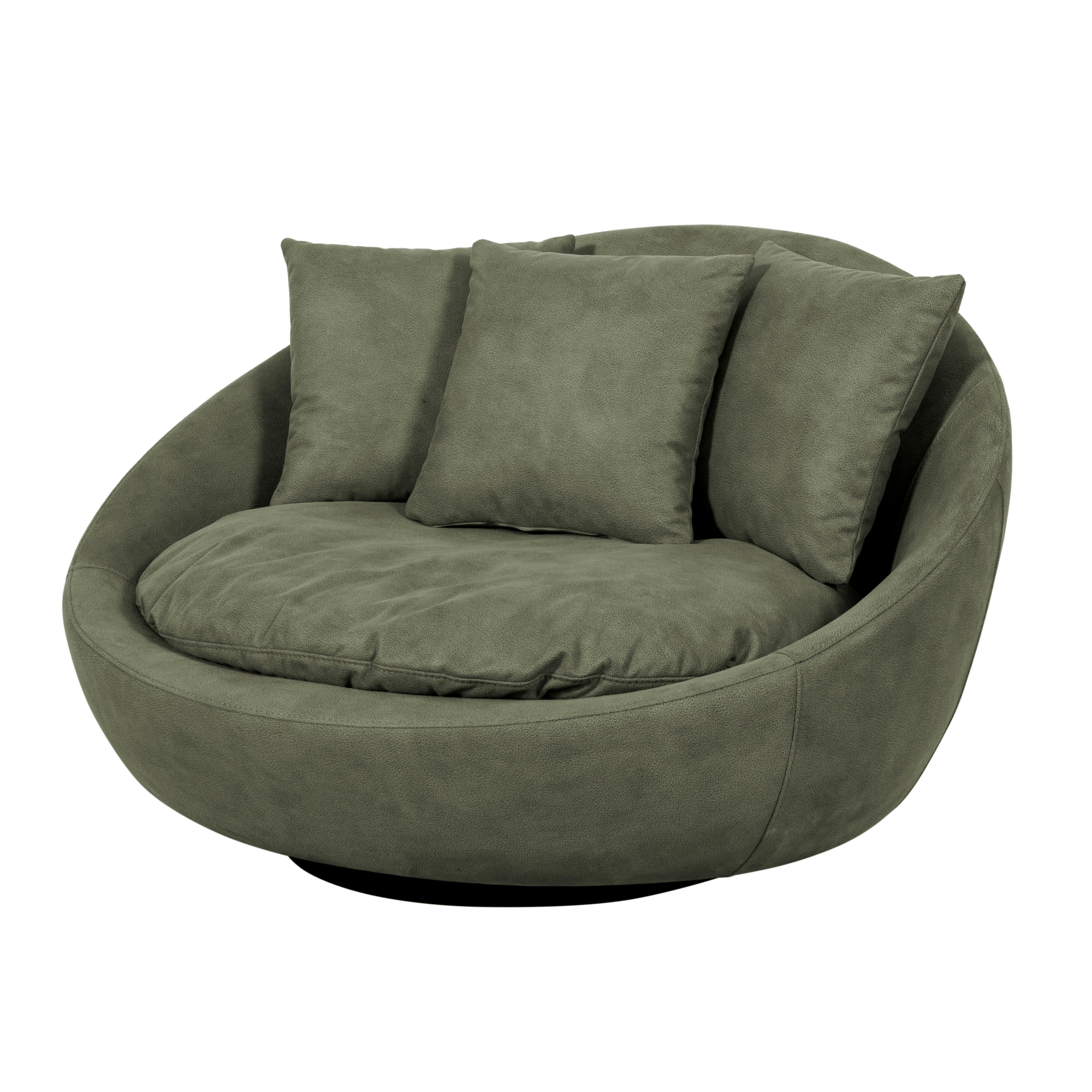 LOVELY YEŞİL NUBUK DÖNER KOLTUK