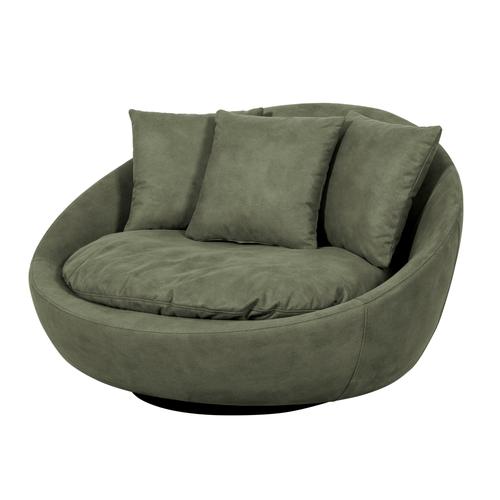  LOVELY YEŞİL NUBUK DÖNER KOLTUK