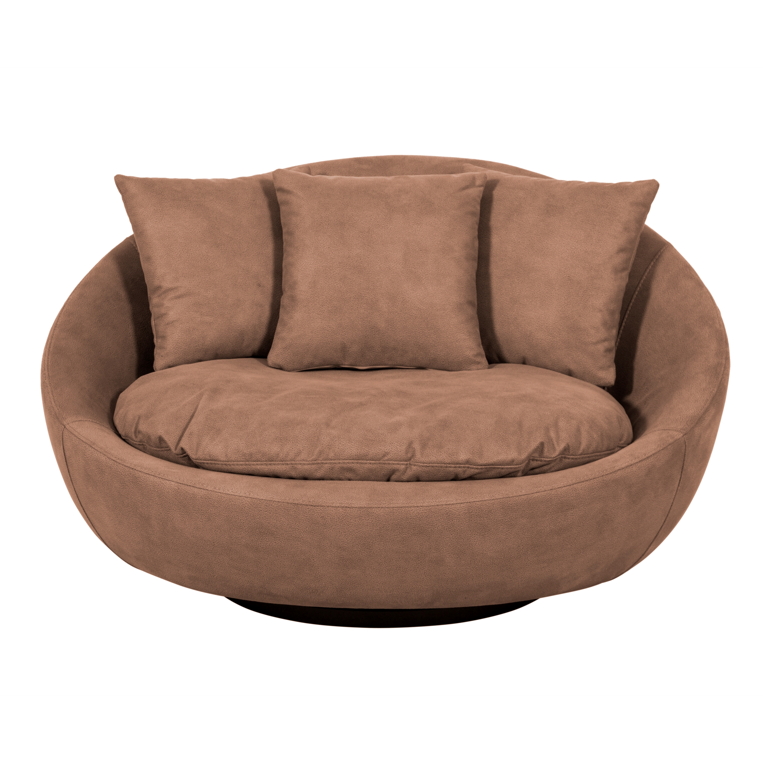 LOVELY KAHVE NUBUK DÖNER KOLTUK