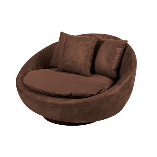  LOVELY KOYU KAHVE NUBUK DÖNER KOLTUK