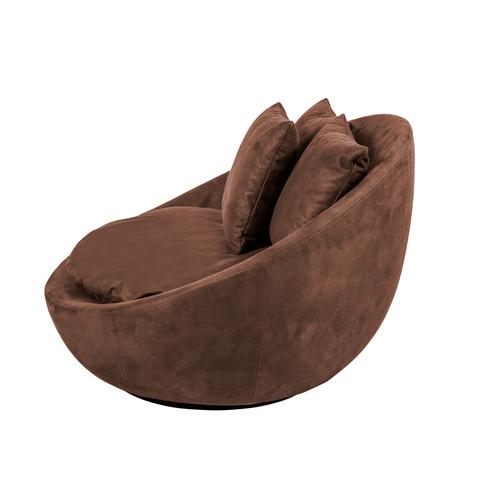  LOVELY KOYU KAHVE NUBUK DÖNER KOLTUK