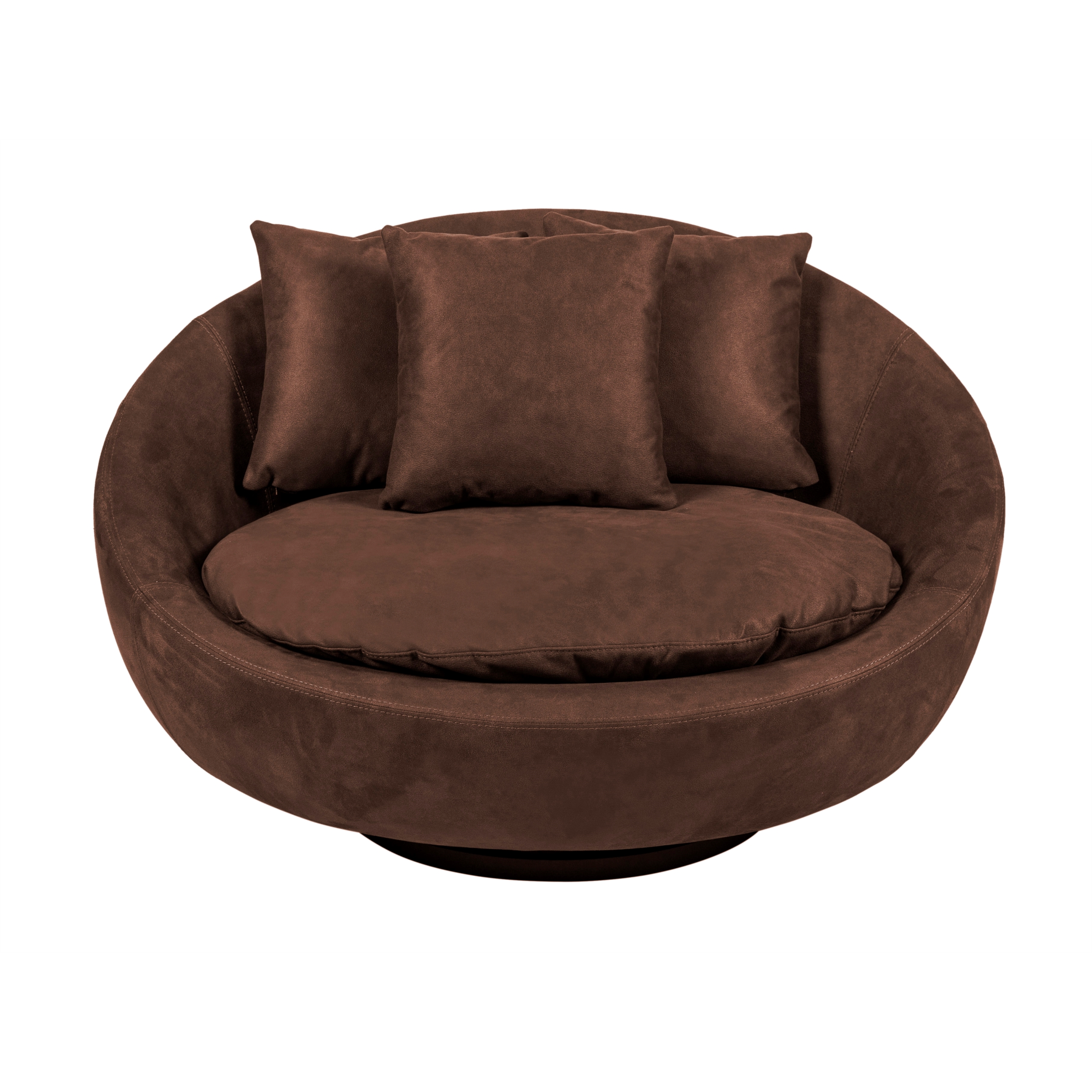 LOVELY KOYU KAHVE NUBUK DÖNER KOLTUK