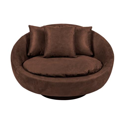  LOVELY KOYU KAHVE NUBUK DÖNER KOLTUK