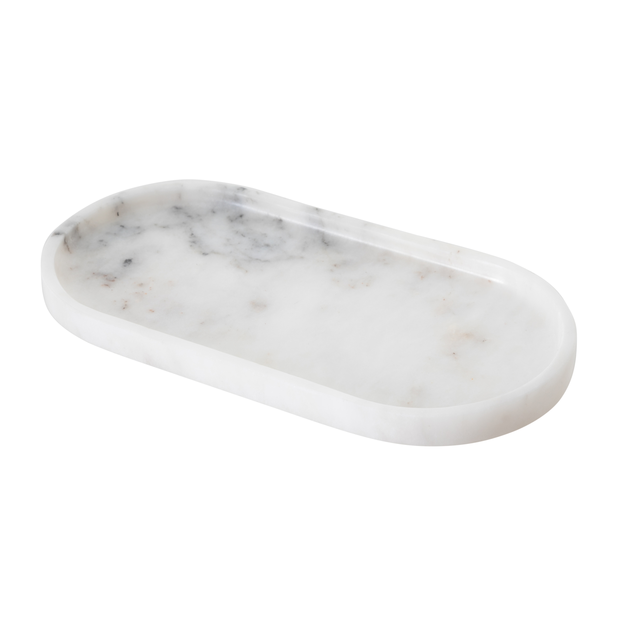 MARBLE BEYAZ ELIPS BANYO TEPSİSİ