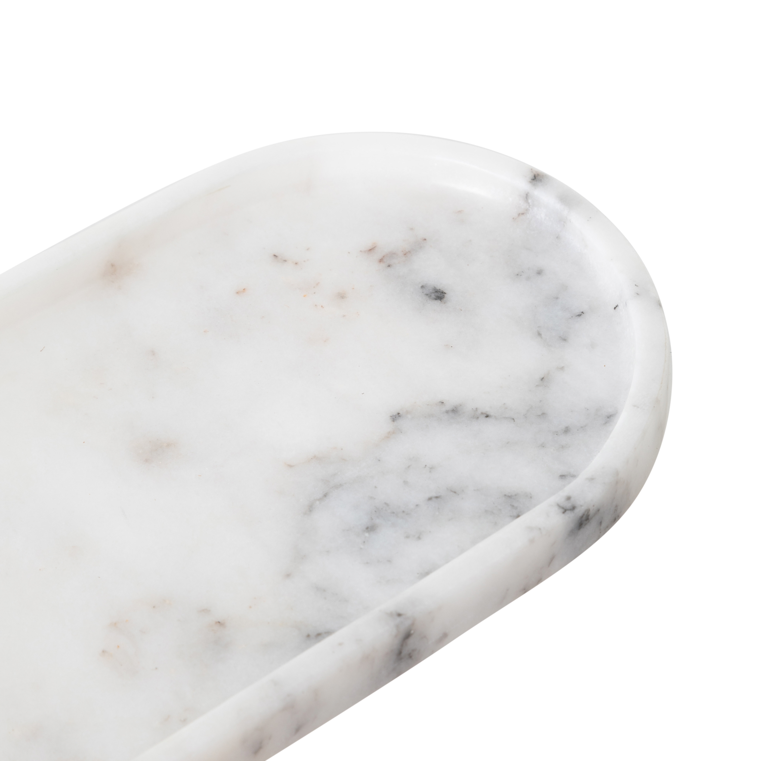 MARBLE BEYAZ ELIPS BANYO TEPSİSİ