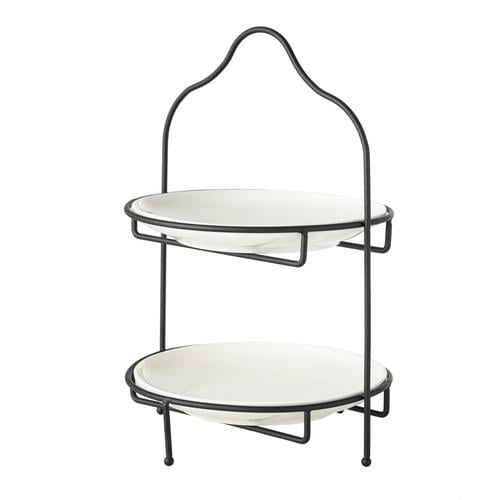  GURME İKİ KATLI SUNUM 22CM - SİYAH