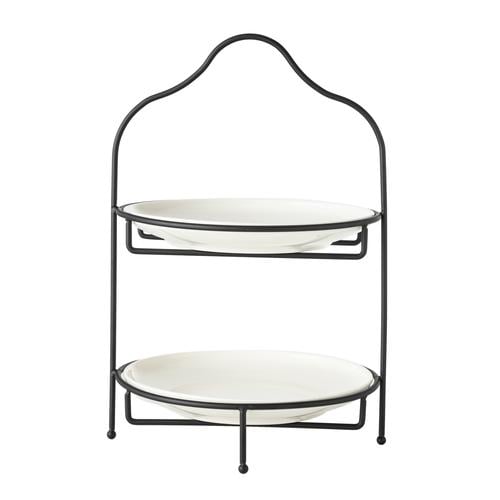  GURME İKİ KATLI SUNUM 22CM - SİYAH