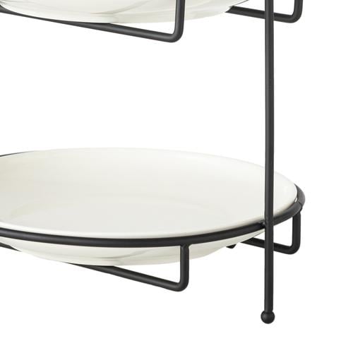  GURME İKİ KATLI SUNUM 22CM - SİYAH