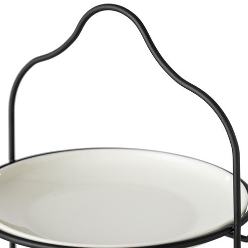  GURME İKİ KATLI SUNUM 22CM - SİYAH