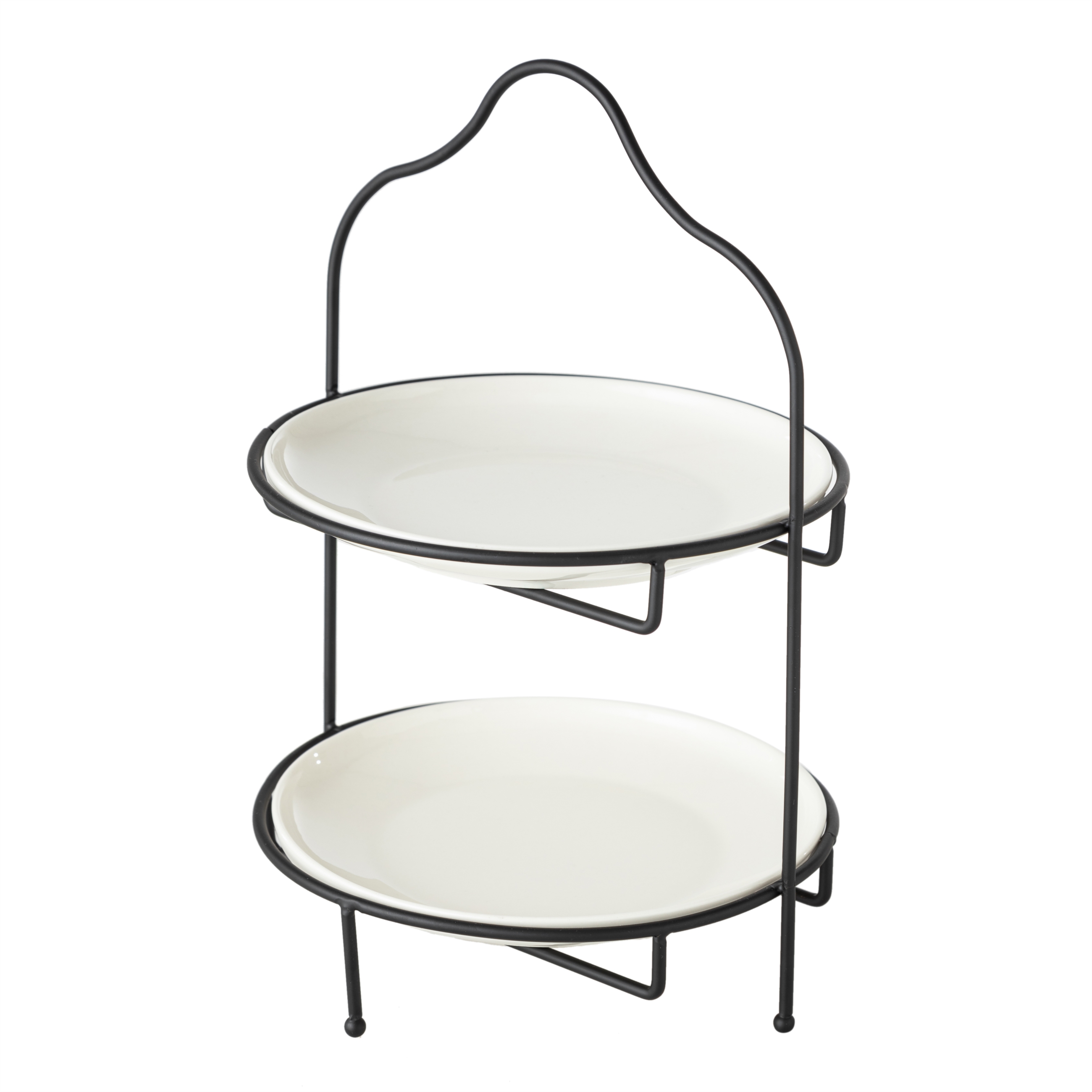 GURME İKİ KATLI SUNUM 22CM - SİYAH